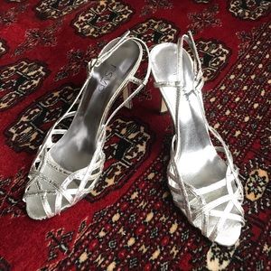 Silver Strap Heels